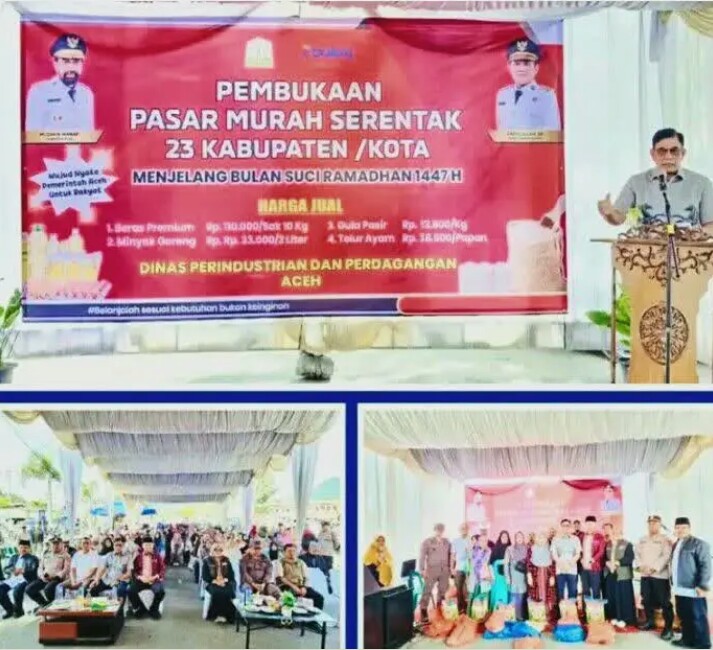Pemerintah Aceh Melalui Disperindag Gelar Pasar Murah Serentak di 23 Kab/Kota Resmi Dibuka Jelang Ramadhan 1447 H