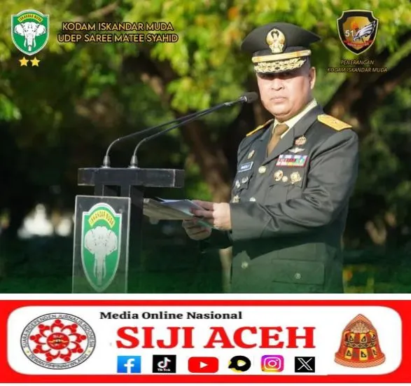 Kapoksahli Pangdam IM Pimpin Upacara Peringatan Hari Lahir Pancasila di Blang Padang Banda Aceh