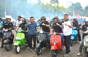 Wakil Wali Kota Rolling Thunder Bersama Ratusan Scooterist Jambore Scooter Aceh X di Langsa