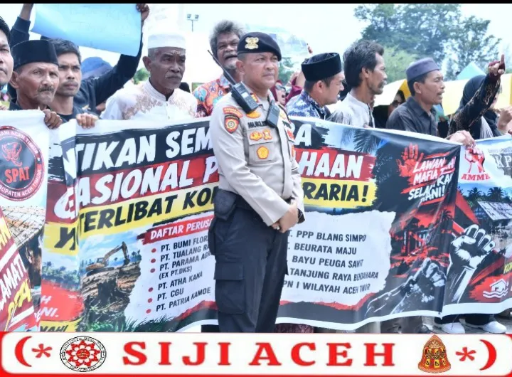 Kawal Penyampaian Aspirasi Serikat Petani, Polres Aceh Timur Berikan Pelayanan Humanis