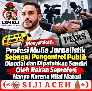 Profesi Mulia Jurnalistik Sebagai Pengontrol Publik Dinodai dan Dipatahkan Sendiri Oleh Rekan Seprofesi Hanya Karena Nilai Materi