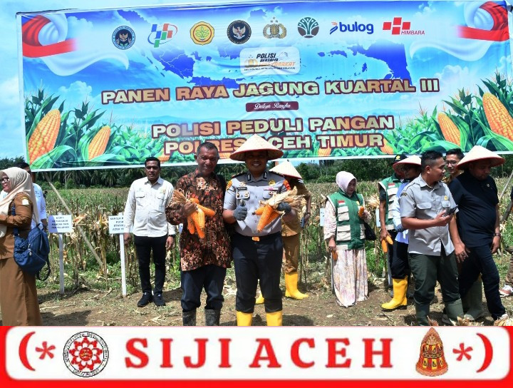 Polisi Peduli Pangan, Polres Aceh Timur Gelar Panen Raya Jagung Kuartal III Tahun 2026
